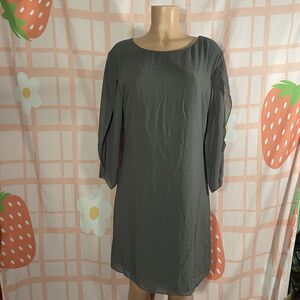 Grace Karin 3/4 Ruffle Sleeve Work Party Pencil Dress Solid Gray Size Large